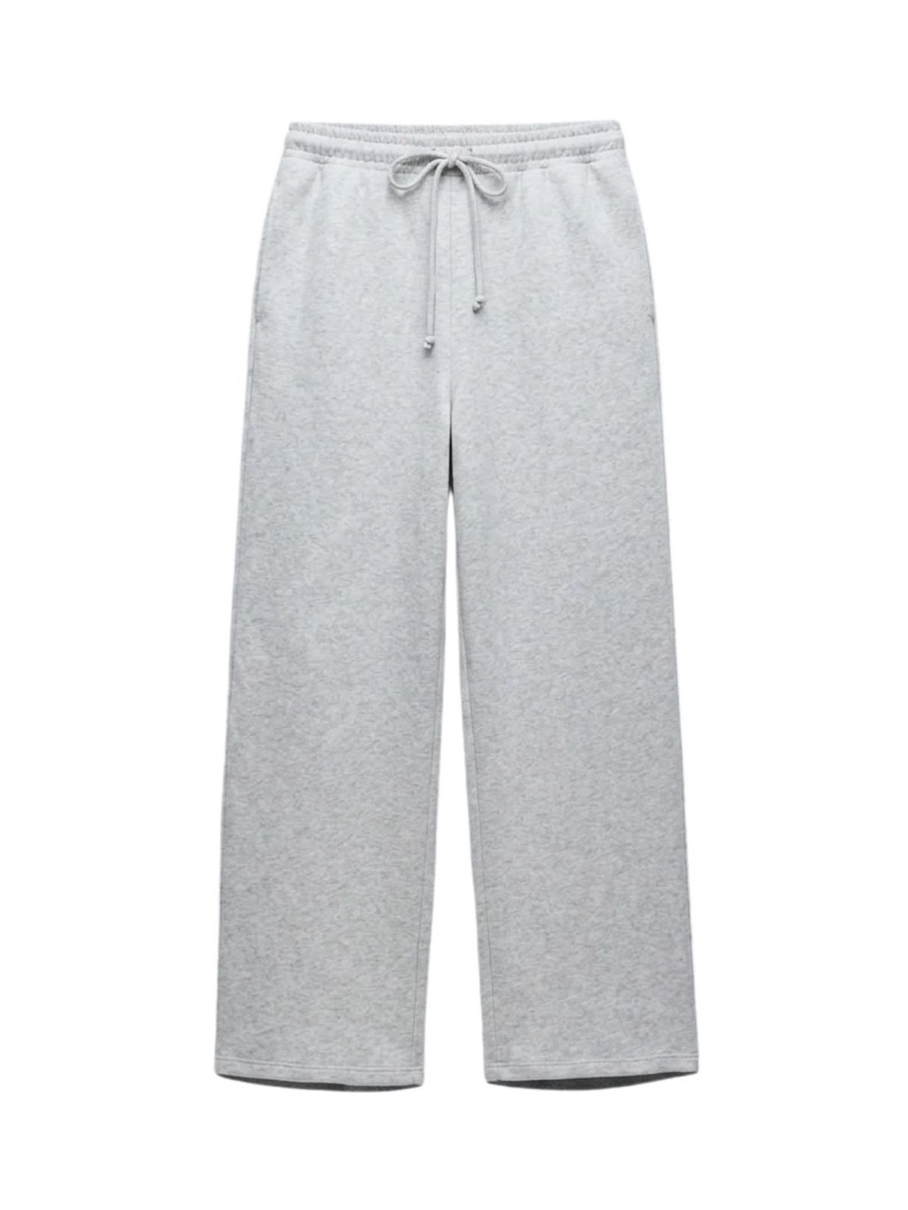 Men's/Women Light Heather Gray Wide-Leg Sweatpants With Drawstring